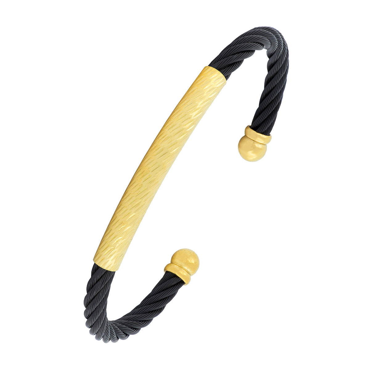 Slim Black Gold Stainless Steel Cuff Kada Bangle Bracelet Men Bulk