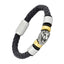 Lion Punk Black Leather Stainless Steel Wrist Band Bracelet Men Bulk