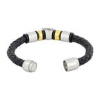 Lion Punk Black Leather Stainless Steel Wrist Band Bracelet Men Bulk