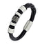 Biker Braided Black Leather Stainless Steel Wrist Band Bracelet Bulk
