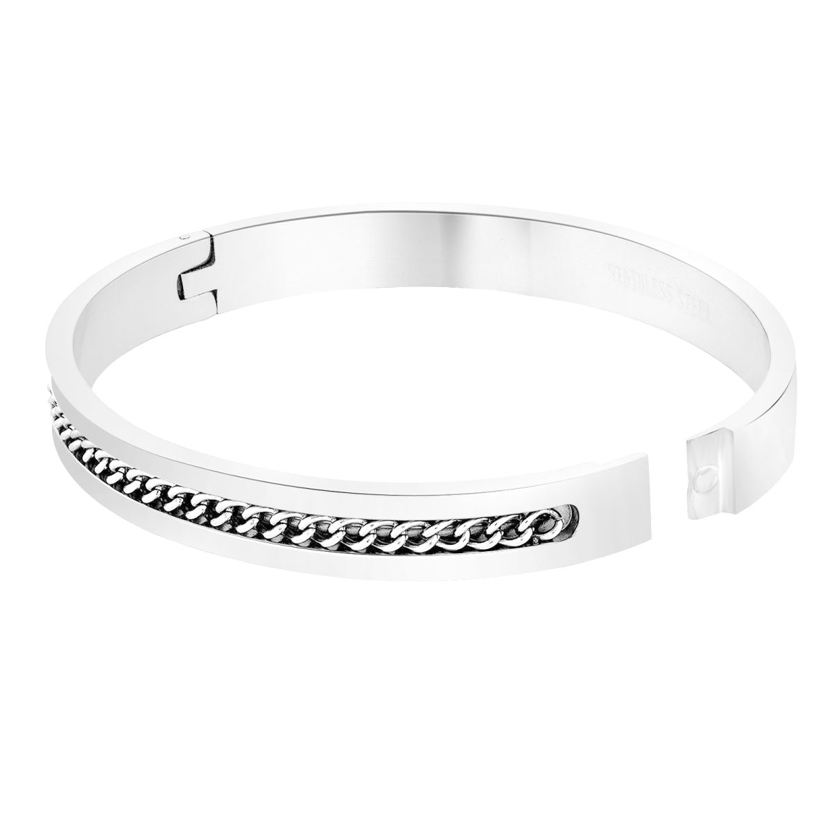 Curb 316L Stainless Steel Openable Bangle Cuff Kada Bracelet Men Bulk