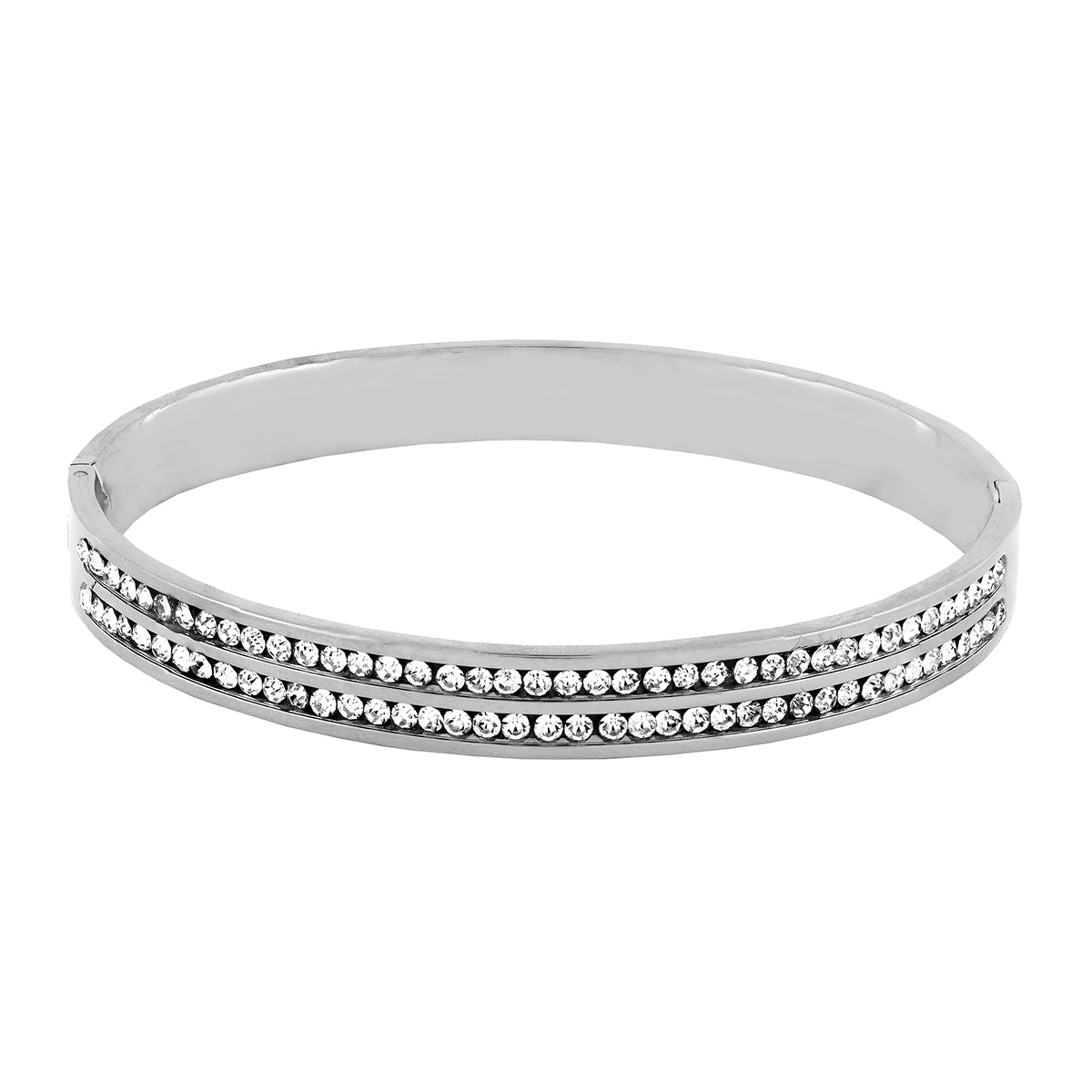 Stainless Steel Cz American Diamond Bangle Cuff Kada Bracelet Men