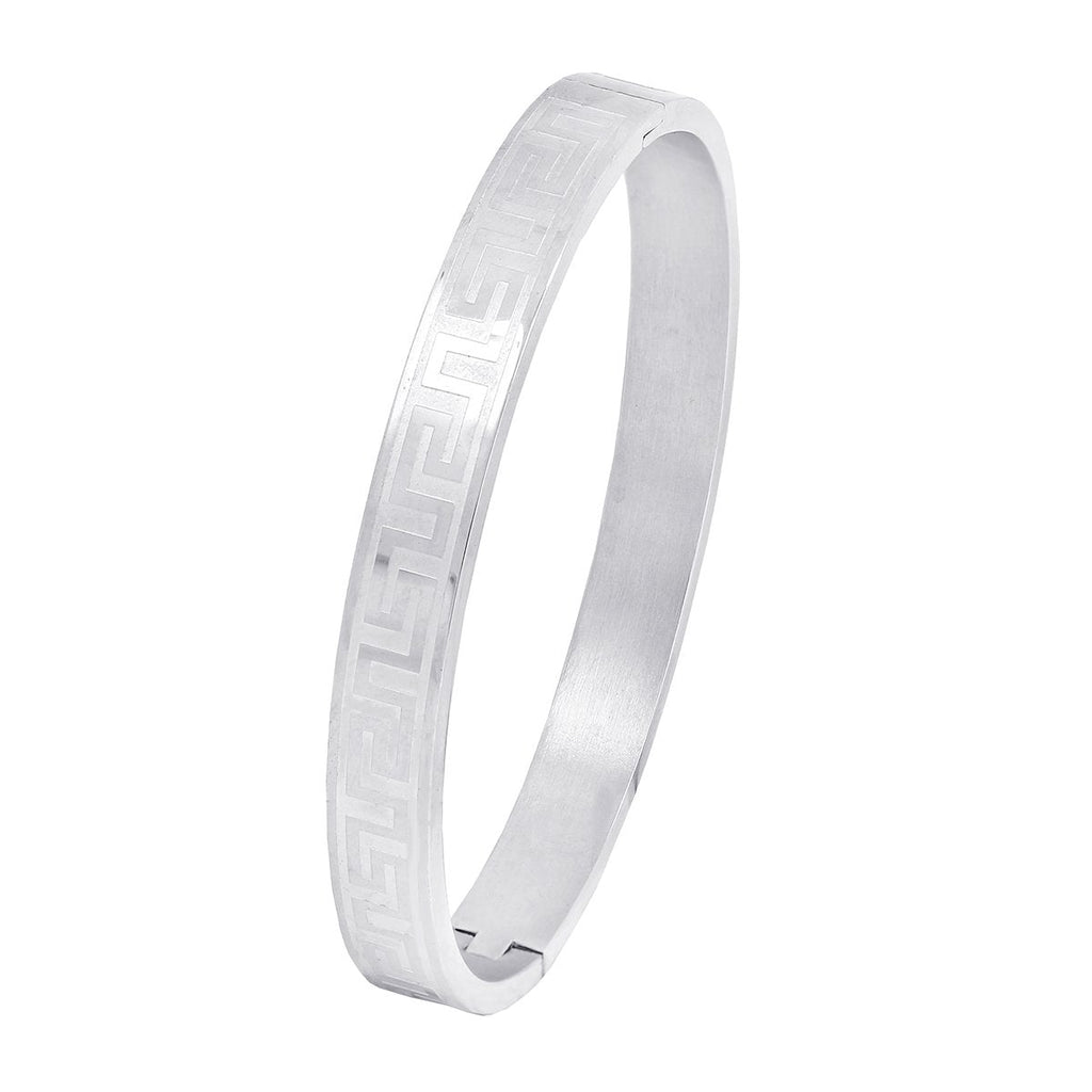 Designer Silver Stainless Steel Kada Bangle Bracelet Men Bulk