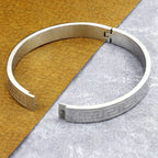 Designer Silver Stainless Steel Kada Bangle Bracelet Men Bulk