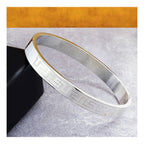 Designer Silver Stainless Steel Kada Bangle Bracelet Men Bulk