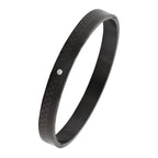 Checks CZ Black Stainless Steel Kada Bangle Bracelet Bulk