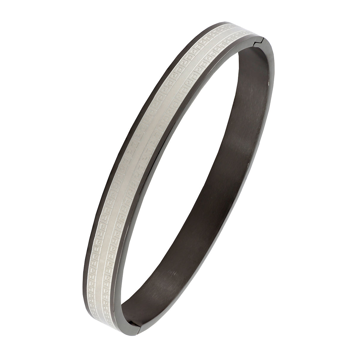 Designer Black Silver Stainless Steel Kada Bangle Bracelet Boy Bulk