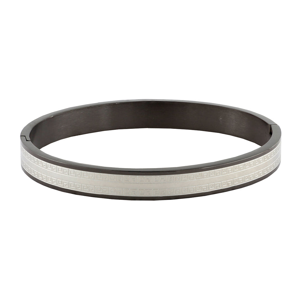 Designer Black Silver Stainless Steel Kada Bangle Bracelet Boy Bulk