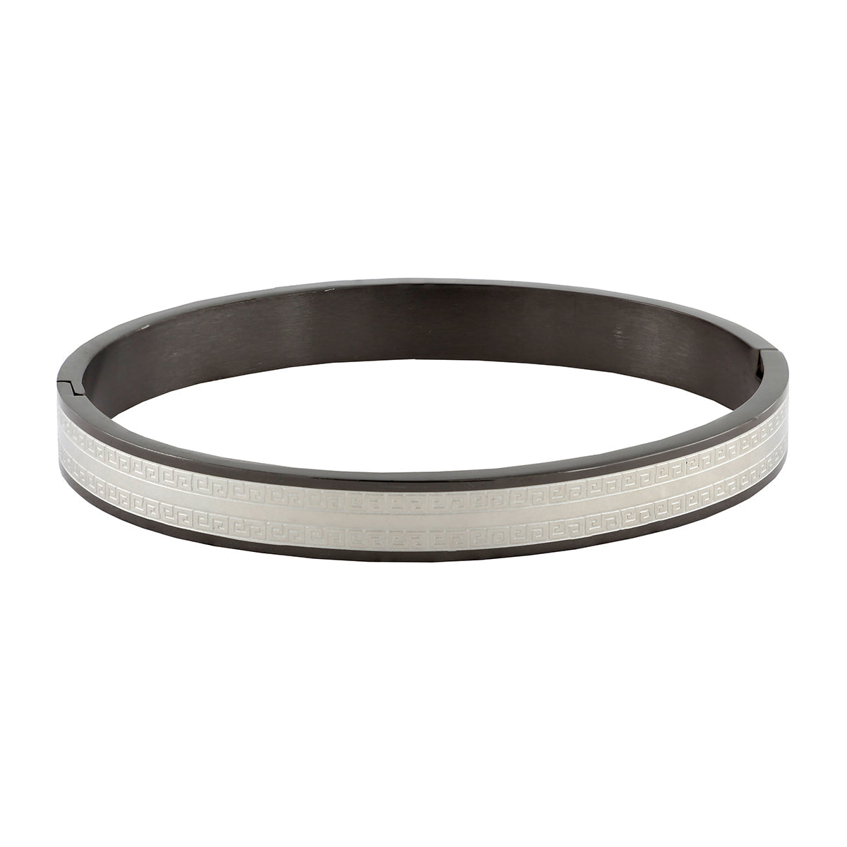 Designer Black Silver Stainless Steel Kada Bangle Bracelet Boy Bulk