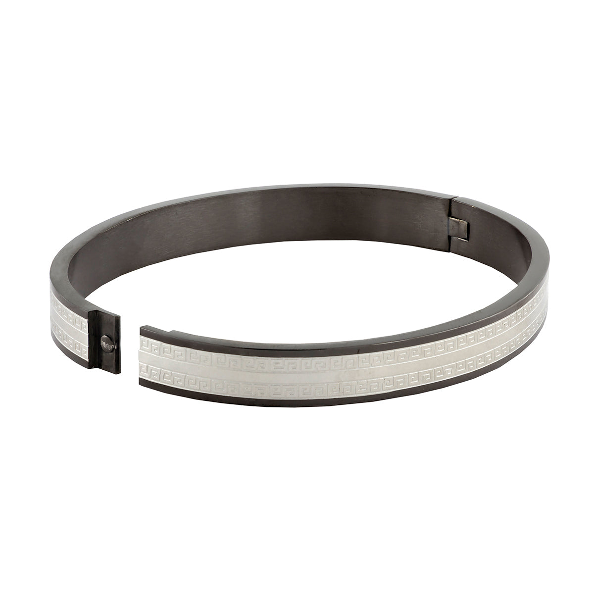 Designer Black Silver Stainless Steel Kada Bangle Bracelet Boy Bulk