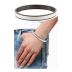Designer Black Silver Stainless Steel Kada Bangle Bracelet Boy Bulk