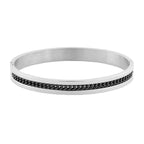 Designer Curb Black Silver Stainless Steel Kada Bangle Bracelet Bulk