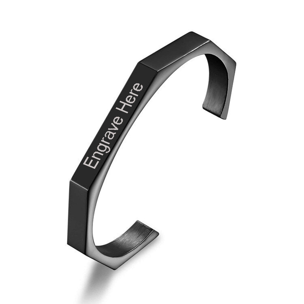 7Mm Hexagon Personalized Engrave Stainless Steel Cuff Kada Bangle Bulk