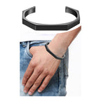 7Mm Hexagon Personalized Engrave Stainless Steel Cuff Kada Bangle Bulk