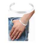 Cuff Glossy Silver Stainless Steel Cuff Kada Bangle Bracelet Men Bulk