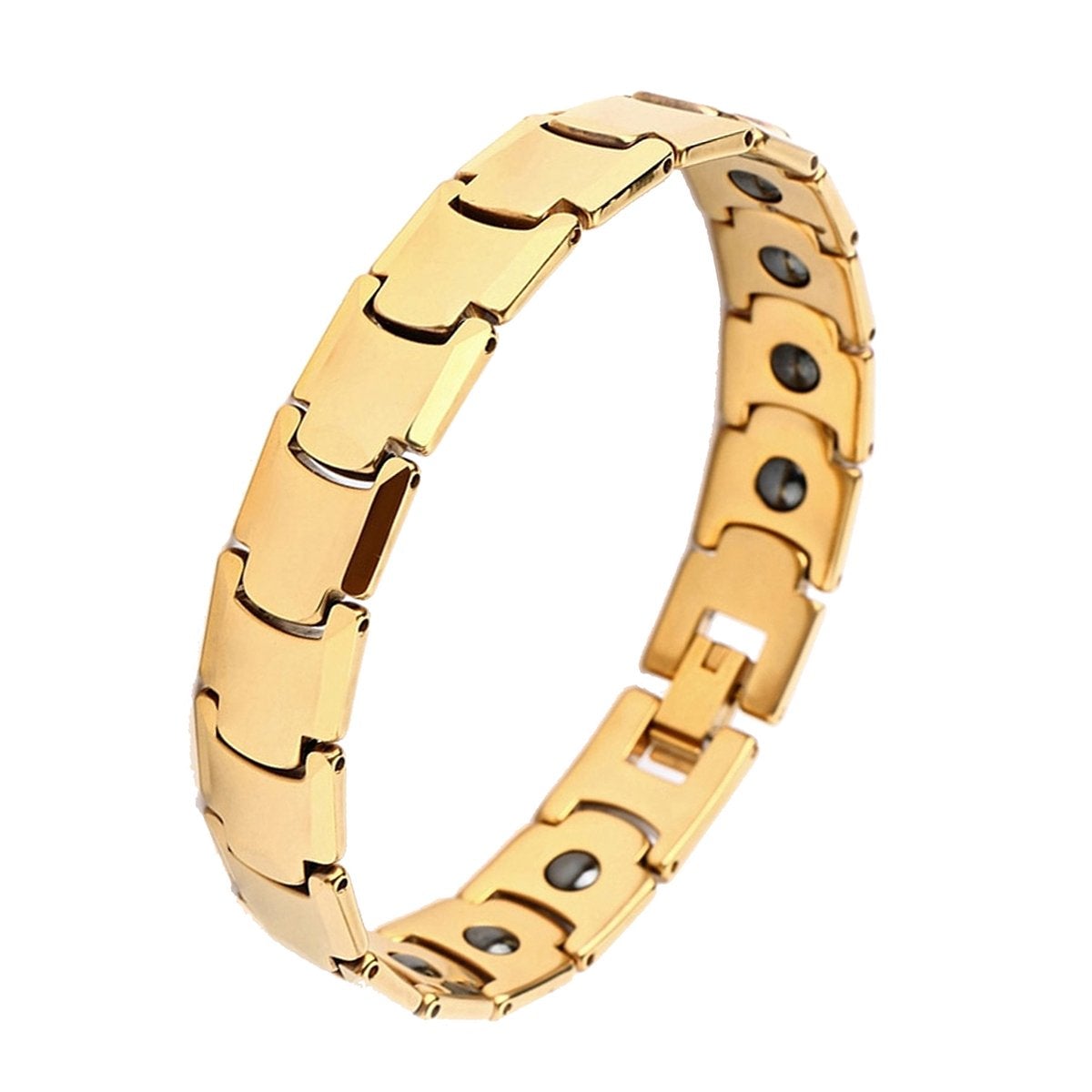 Stylish Glossy 18K Gold 316L Stainless Steel Bracelet For Men Bulk