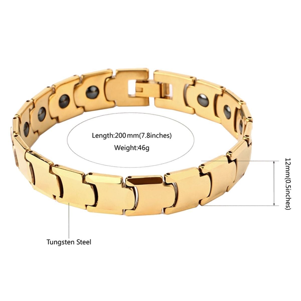 Stylish Glossy 18K Gold 316L Stainless Steel Bracelet For Men Bulk