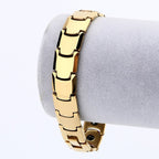 Stylish Glossy 18K Gold 316L Stainless Steel Bracelet For Men Bulk