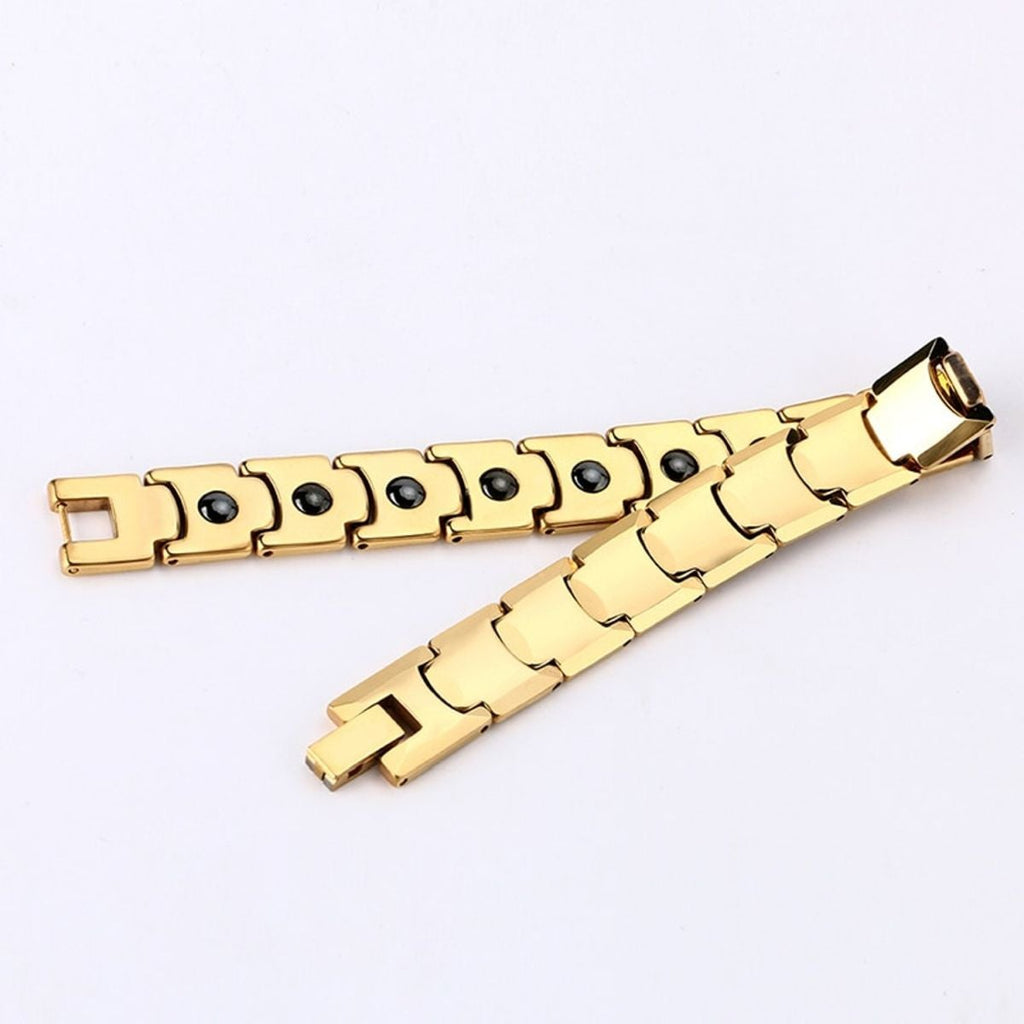 Stylish Glossy 18K Gold 316L Stainless Steel Bracelet For Men Bulk