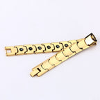 Stylish Glossy 18K Gold 316L Stainless Steel Bracelet For Men Bulk