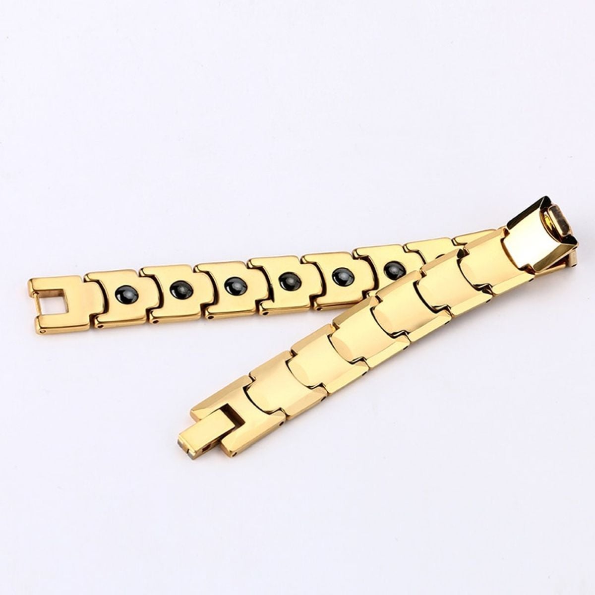 Stylish Glossy 18K Gold 316L Stainless Steel Bracelet For Men Bulk