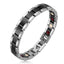 Black Ceramic Silver 316L Stainless Steel Magnetic Bracelet Men Bulk