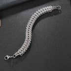 Stylish Wheat Glossy Silver 316L Stainless Steel Bracelet For Men