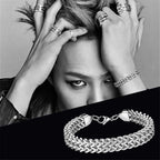 Stylish Wheat Glossy Silver 316L Stainless Steel Bracelet For Men