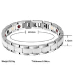 White Ceramic Silver 316L Stainless Steel Magnetic Bracelet Men Bulk