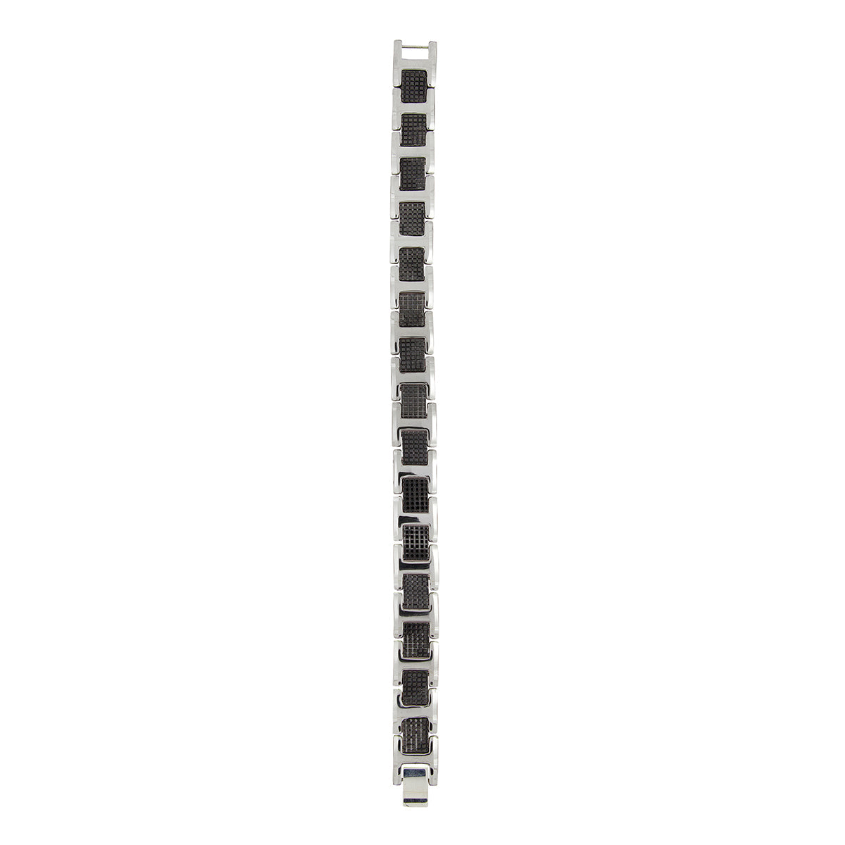 Black Ceramic Silver 316L Stainless Steel Magnetic Bracelet Men Bulk