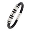 High Quality Braided Leather Stainless Steel Wrist Band Bracelet Bulk
