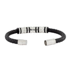 High Quality Braided Leather Stainless Steel Wrist Band Bracelet Bulk