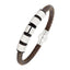 Punk Braided Leather 316L Stainless Steel Wrist Band Bracelet Bulk