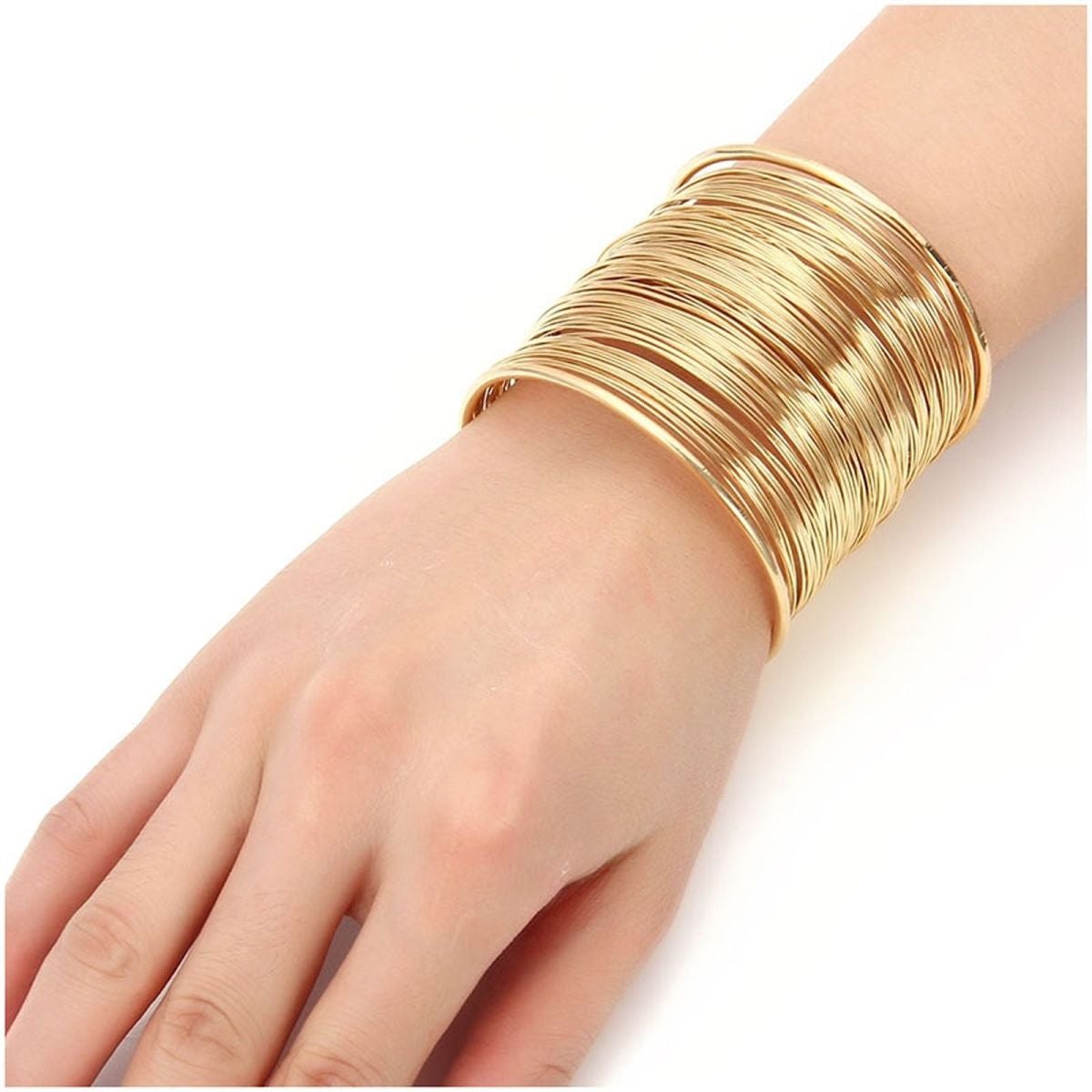 Party Statement Mesh 18K Gold Cuff Kada Bangle Bracelet For Women
