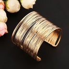 Party Statement Mesh 18K Gold Cuff Kada Bangle Bracelet For Women