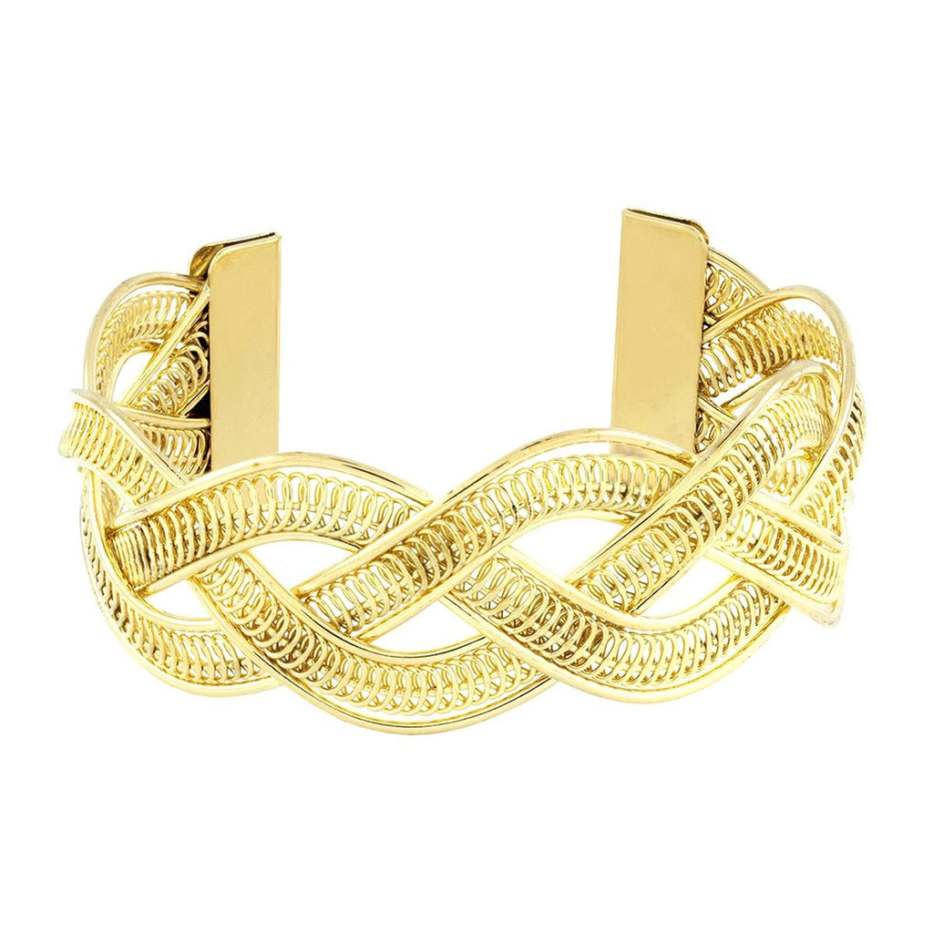 Filigree Wave 18K Gold Brass Cuff Kada Bangle Bracelet Girls Bulk