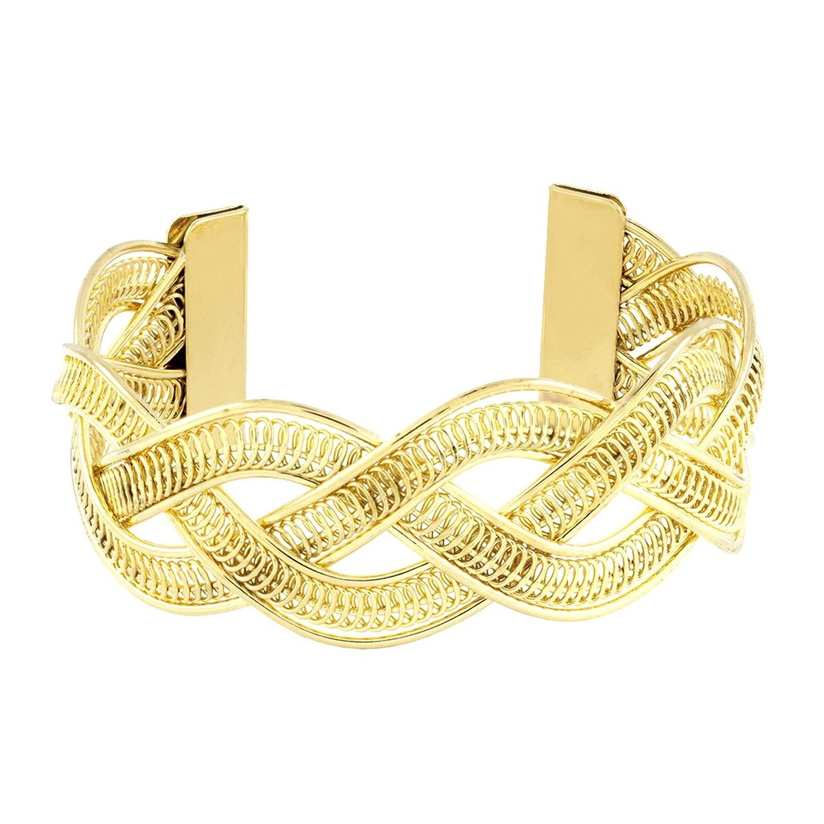 Filigree Wave 18K Gold Brass Cuff Kada Bangle Bracelet Girls Bulk
