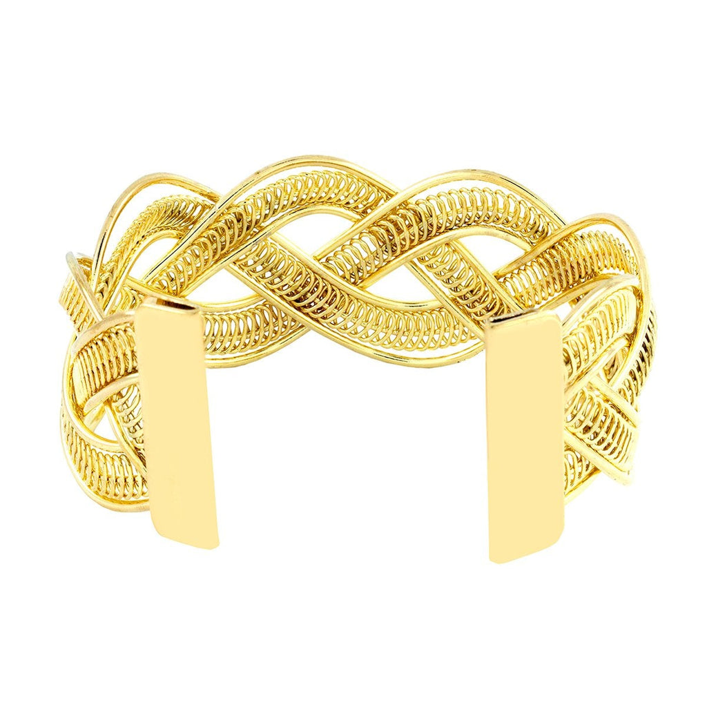 Filigree Wave 18K Gold Brass Cuff Kada Bangle Bracelet Girls Bulk