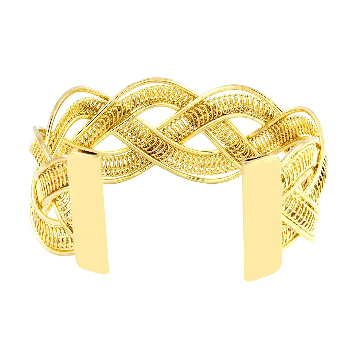 Filigree Wave 18K Gold Brass Cuff Kada Bangle Bracelet Girls Bulk