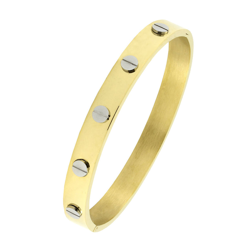 18K Gold 316L Stainless Steel Openable Kada Bangle Bracelet Men Bulk