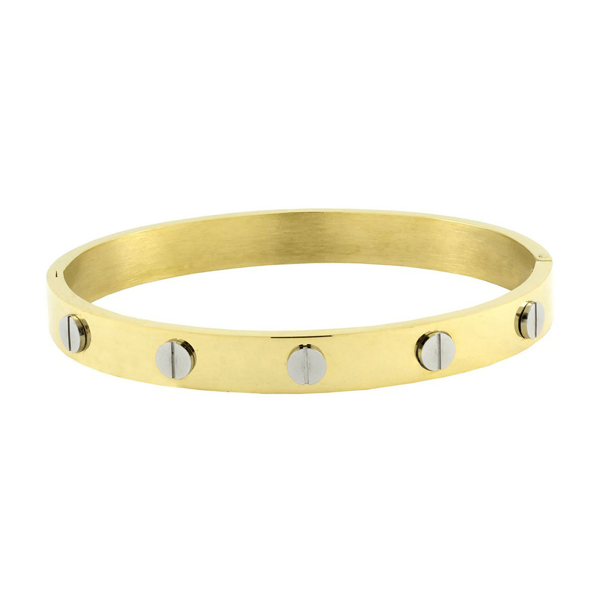 18K Gold 316L Stainless Steel Openable Kada Bangle Bracelet Men Bulk Secondary image