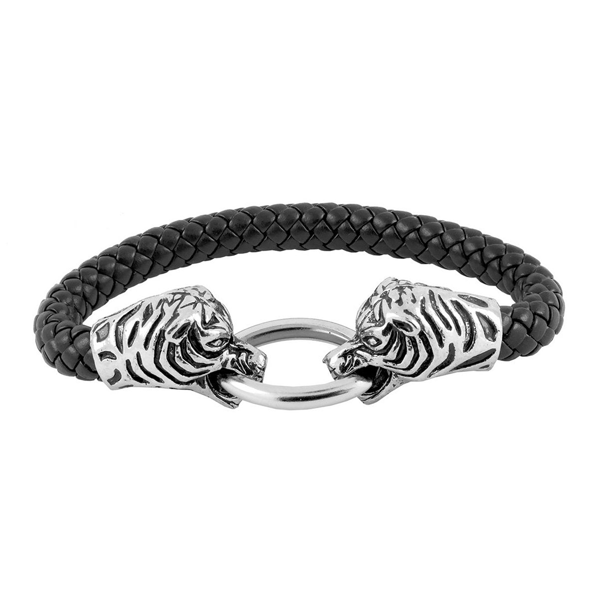 Lion Dragon Punk 316L Stainless Steel Leather Bracelet Wrist Band Bulk