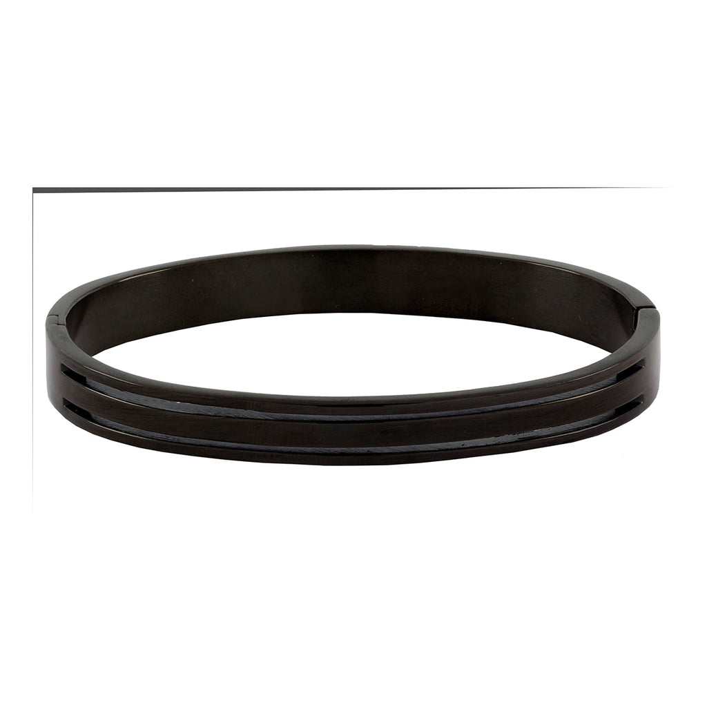 Designer Black Stainless Steel Kada Bangle Bracelet Men Bulk