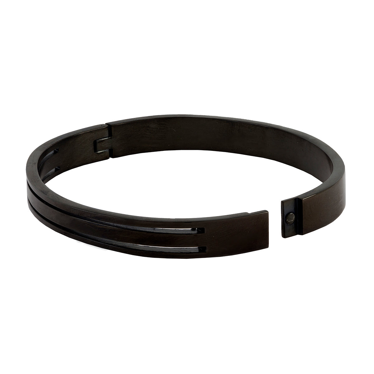 Designer Black Stainless Steel Kada Bangle Bracelet Men Bulk