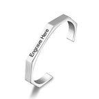 7Mm Hexagon Personalized Engrave Stainless Steel Cuff Kada Bangle Bulk
