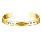 8Mm Stainless Steel Letter Engraved Silver Bangle Cuff Bulk