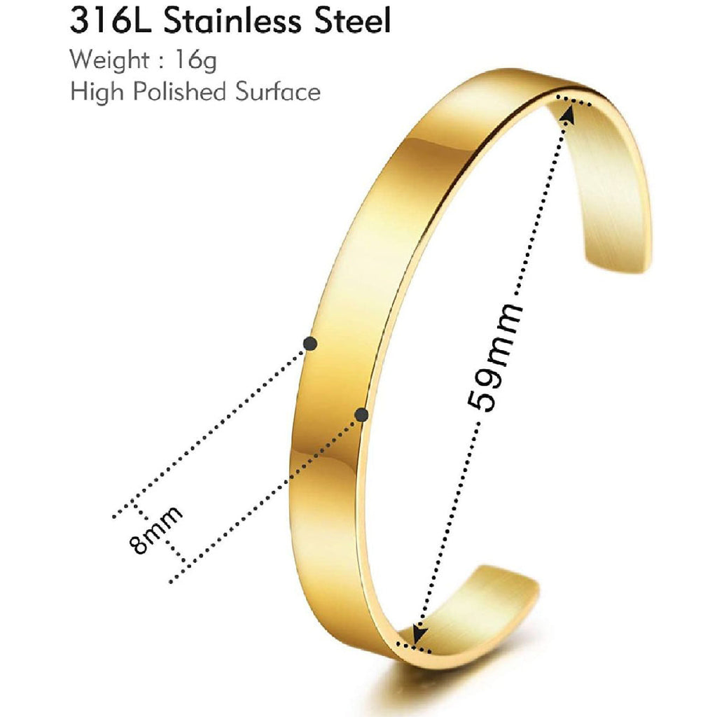 8Mm Stainless Steel Letter Engraved Silver Bangle Cuff Bulk