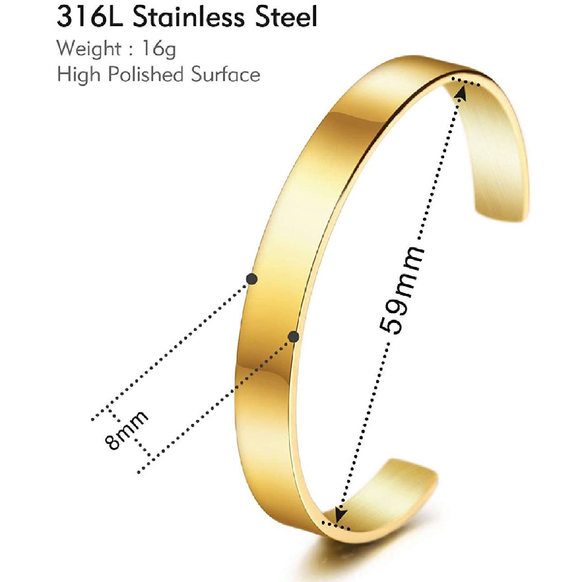 8Mm Stainless Steel Letter Engraved Silver Bangle Cuff Bulk