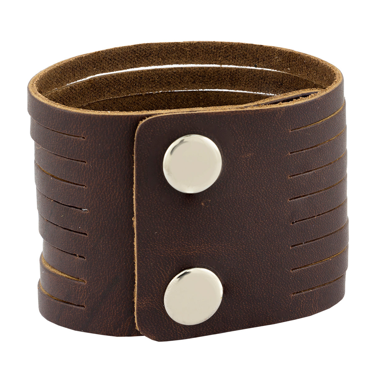 Strand Biker Punk Funky Handcrafted Brown Leather Wrist Band Bracelet