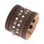 Skull Biker Punk Funky Brown Leather Wrist Band Bracelet Men Bulk